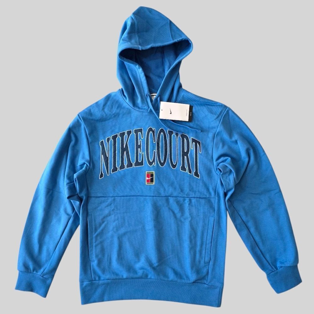 Nike Court Heritage Tennis Hoodie Dri-Fit Fleece Men's Small S Blue FQ2093-402